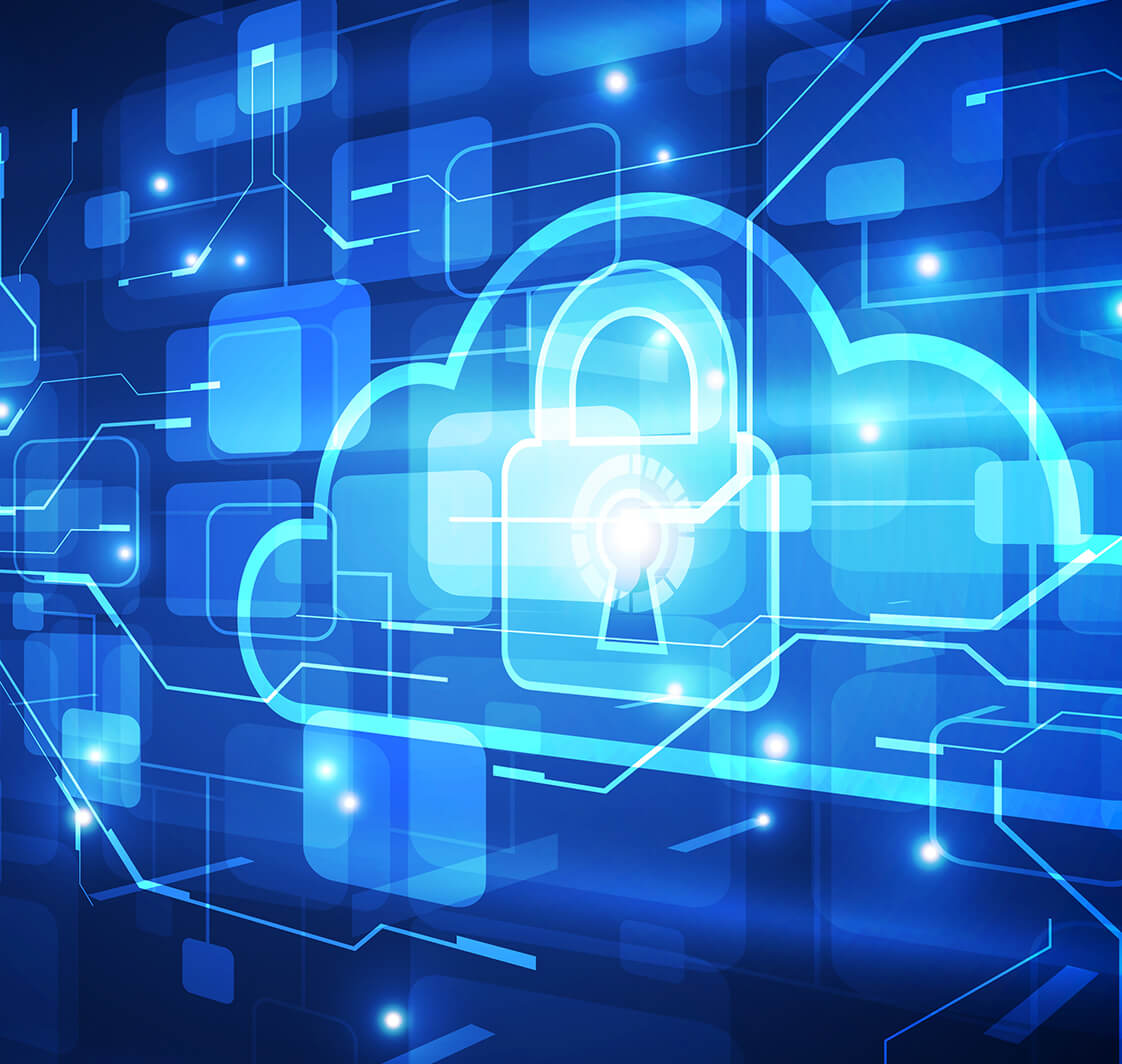 Abstract security cloud technology background