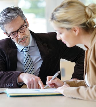 Woman signing contract