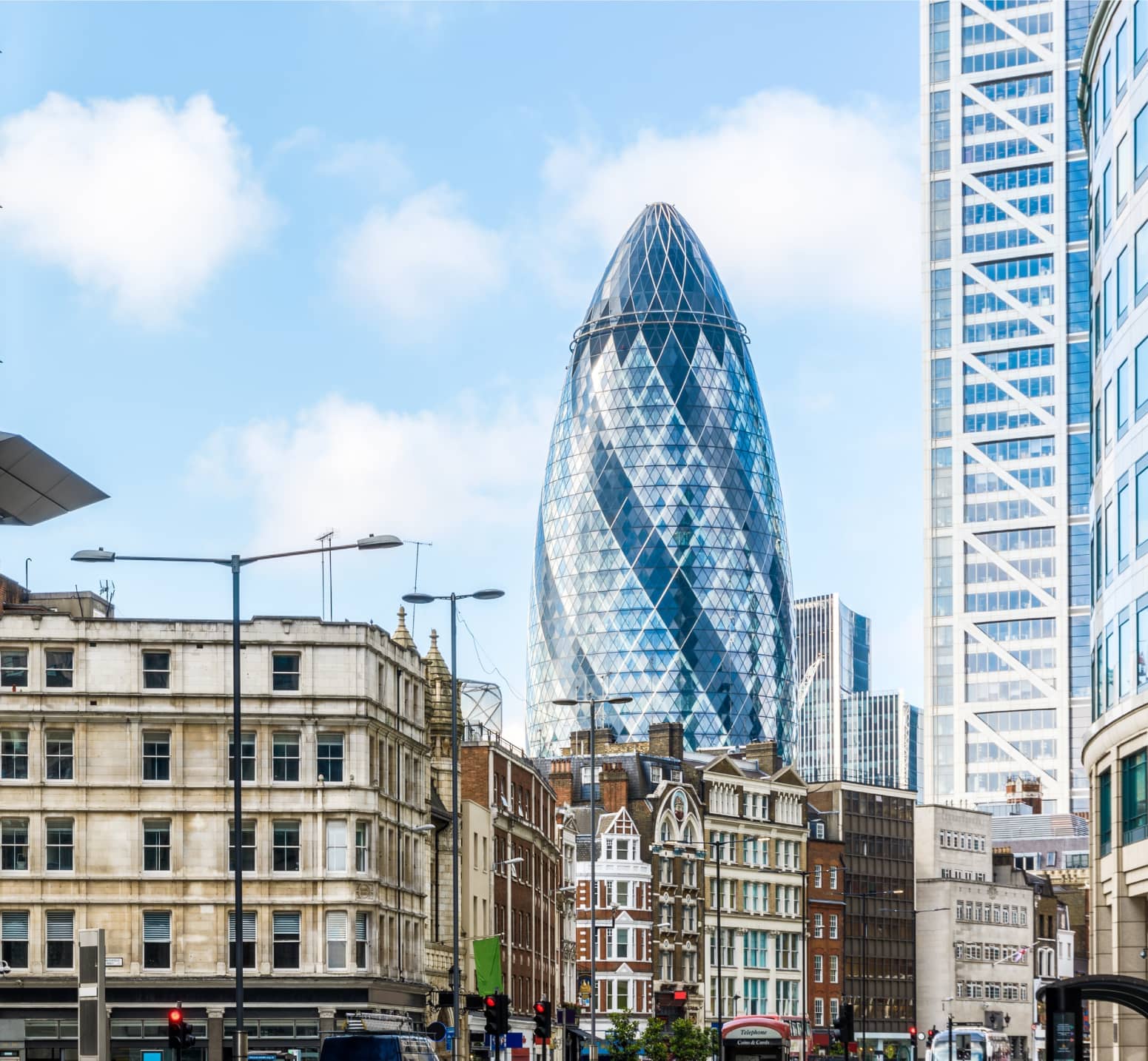Wavenet Connected buildings, the Gherkin at 30 St Mary Axe