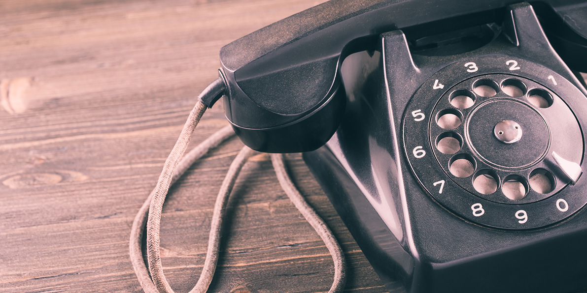 Old Phone on a table.