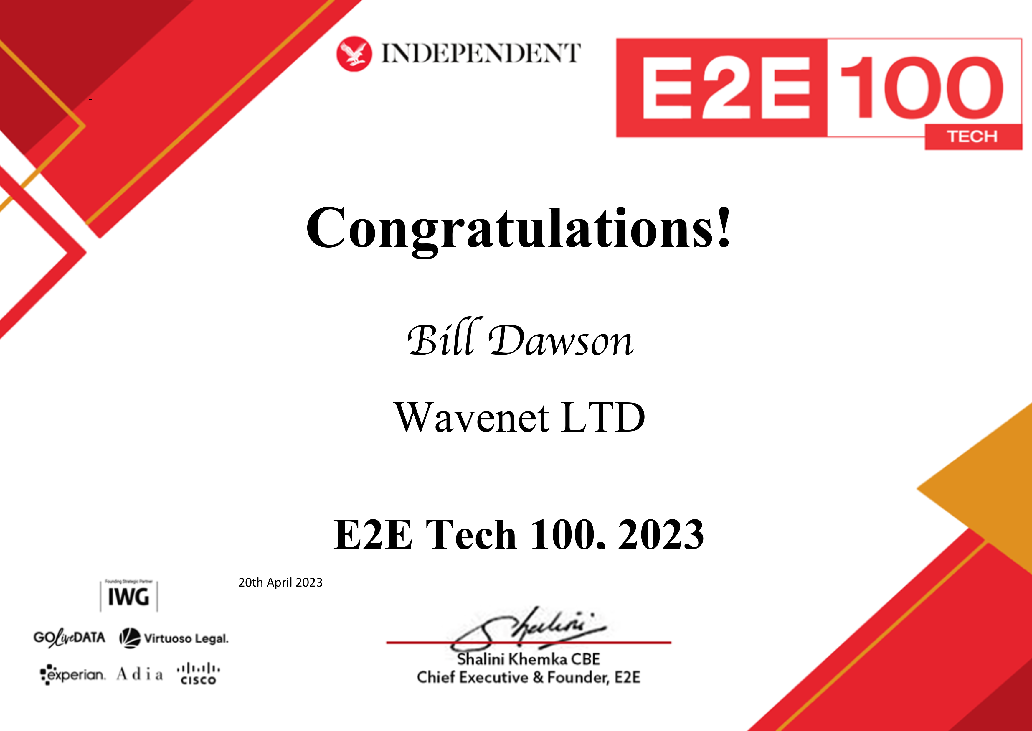E2E-tech-certificate